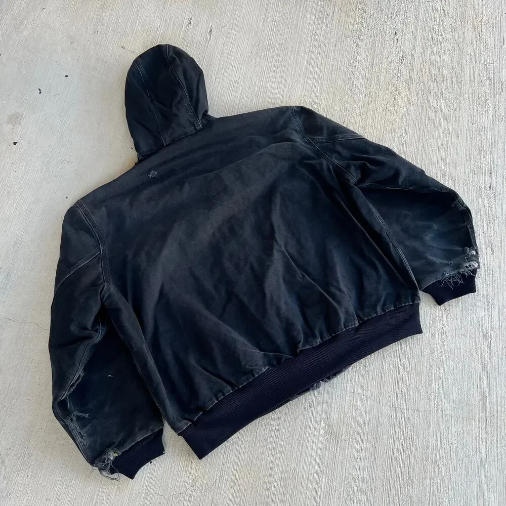 Carhartt black hooded work wear jacket